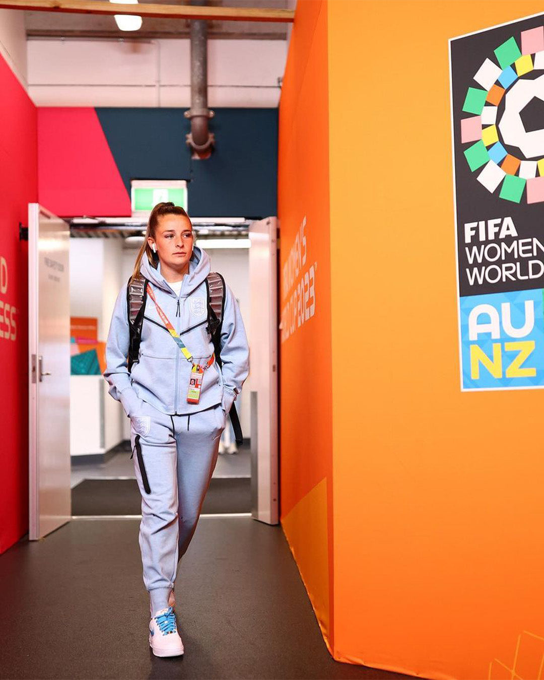 Ella Toone wearing Custom Lionesses' themed Air Force 1 trainer by CANVVS