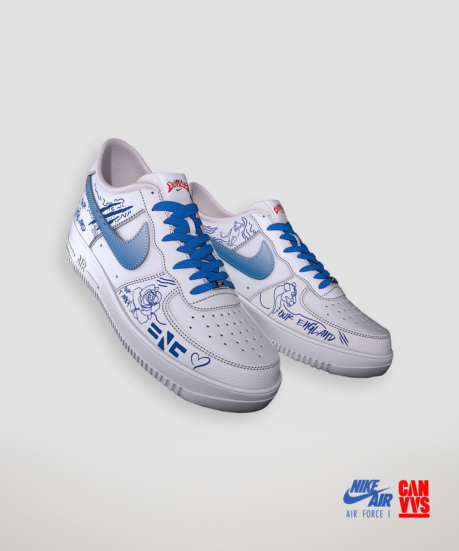 Custom Lionesses' themed Air Force 1 trainer by CANVVS