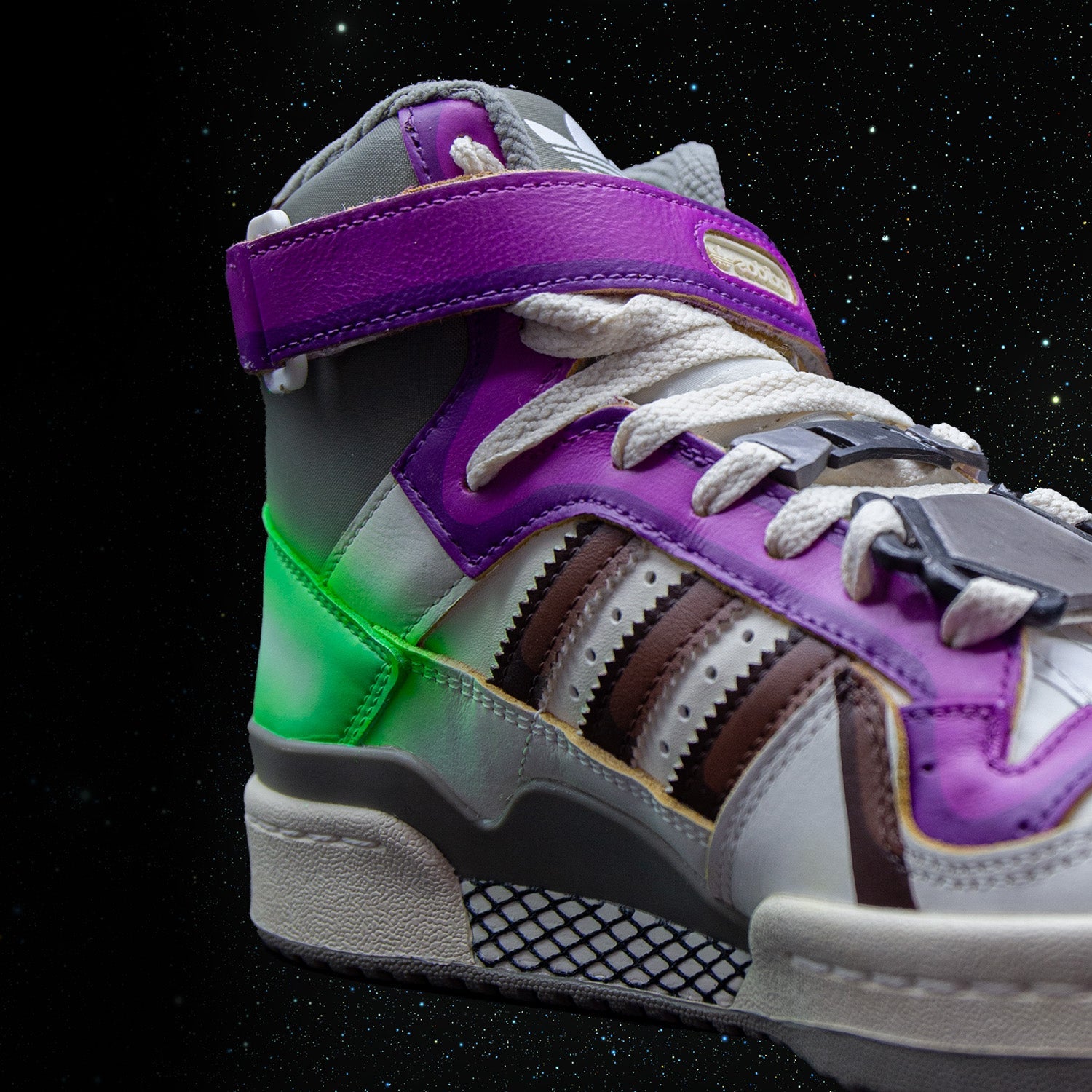 Close up of Custom Ahsoka Trainers by CANVVS