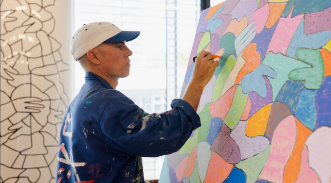 Posca Artist Drawing on Custom Art