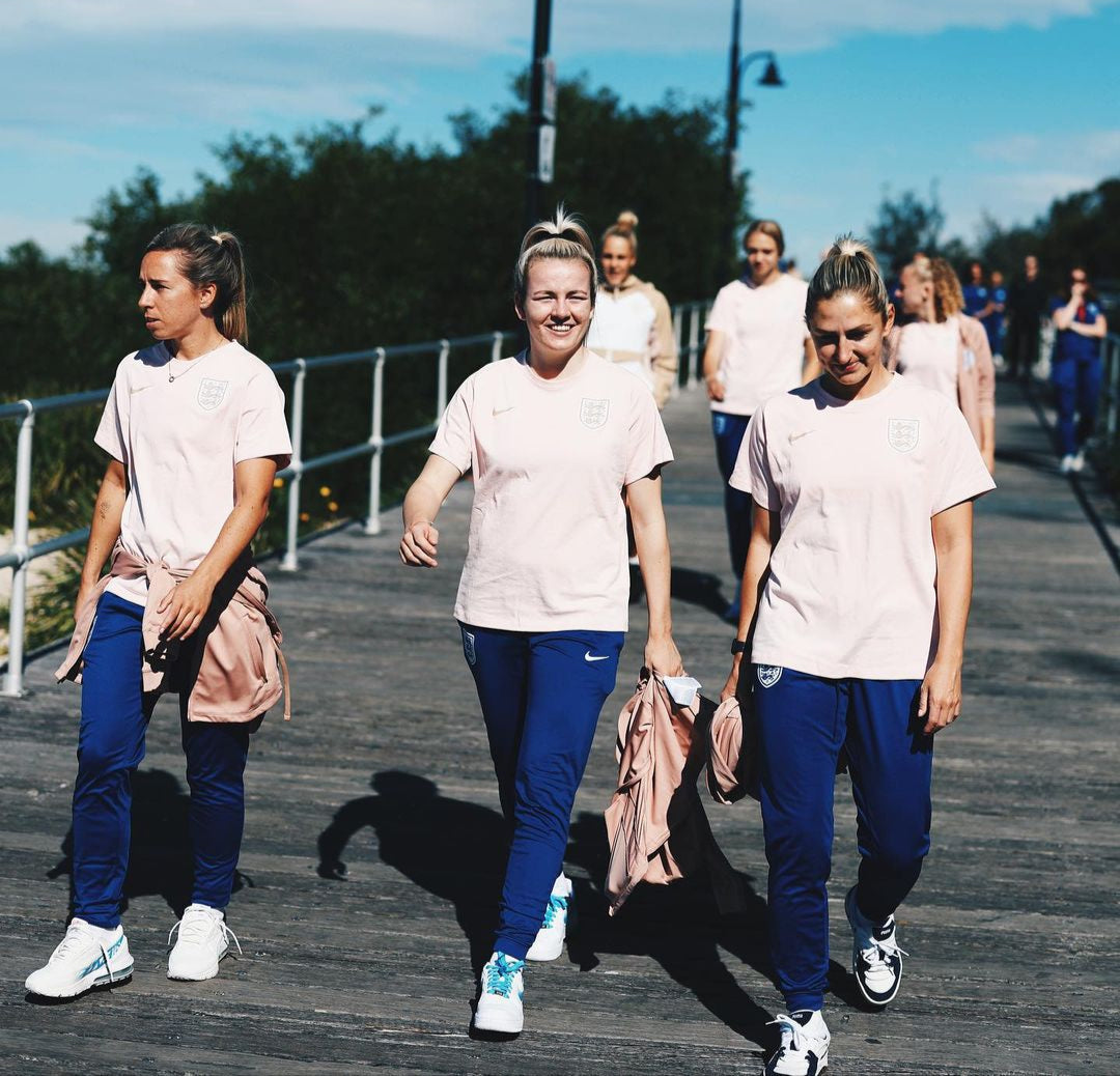 England Women Lionesses wearing Custom Lionesses' themed Air Max Pulse Sneaker by CANVVS
