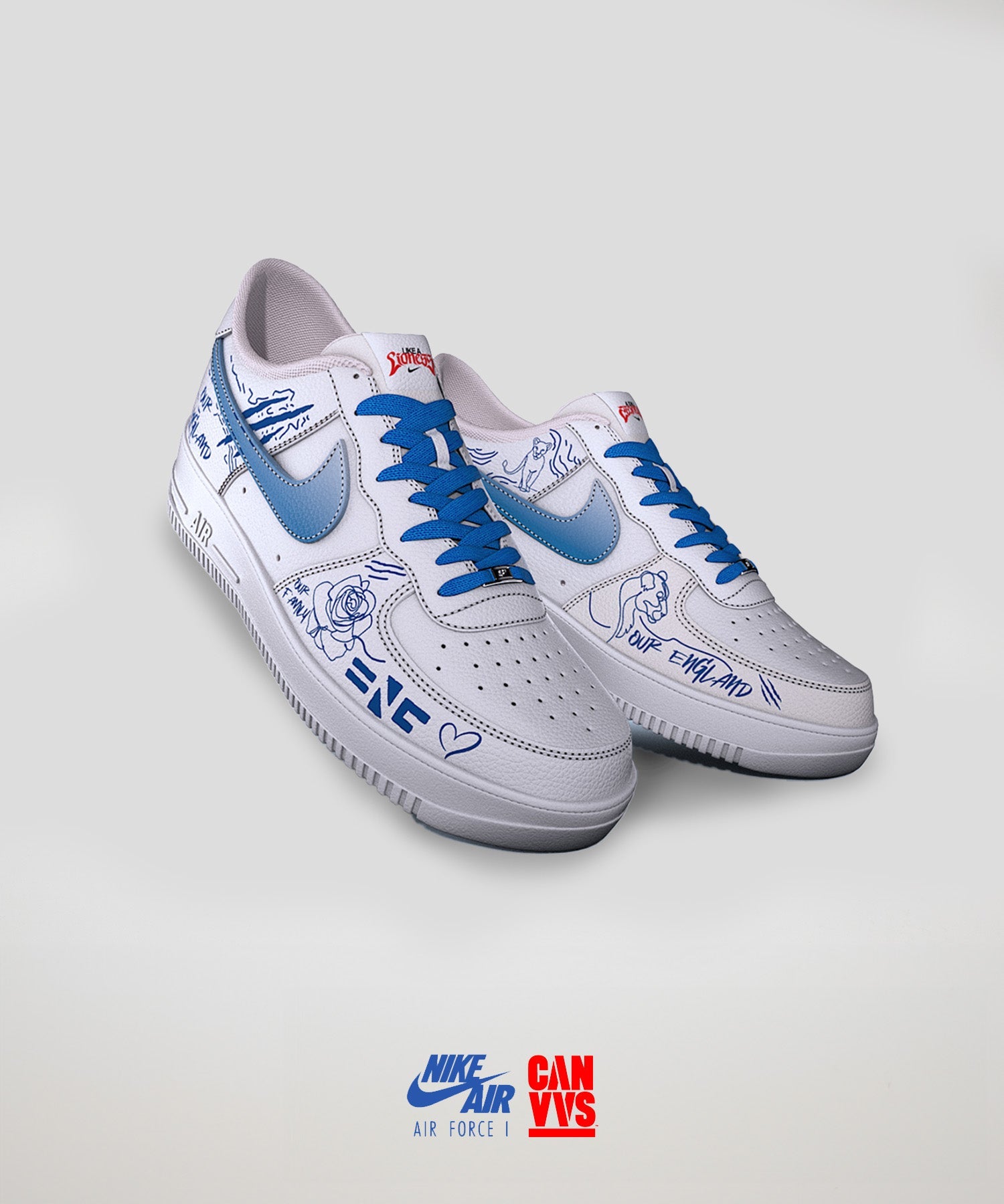 Custom sneakers for the Lionesses. England Womens Football Team.