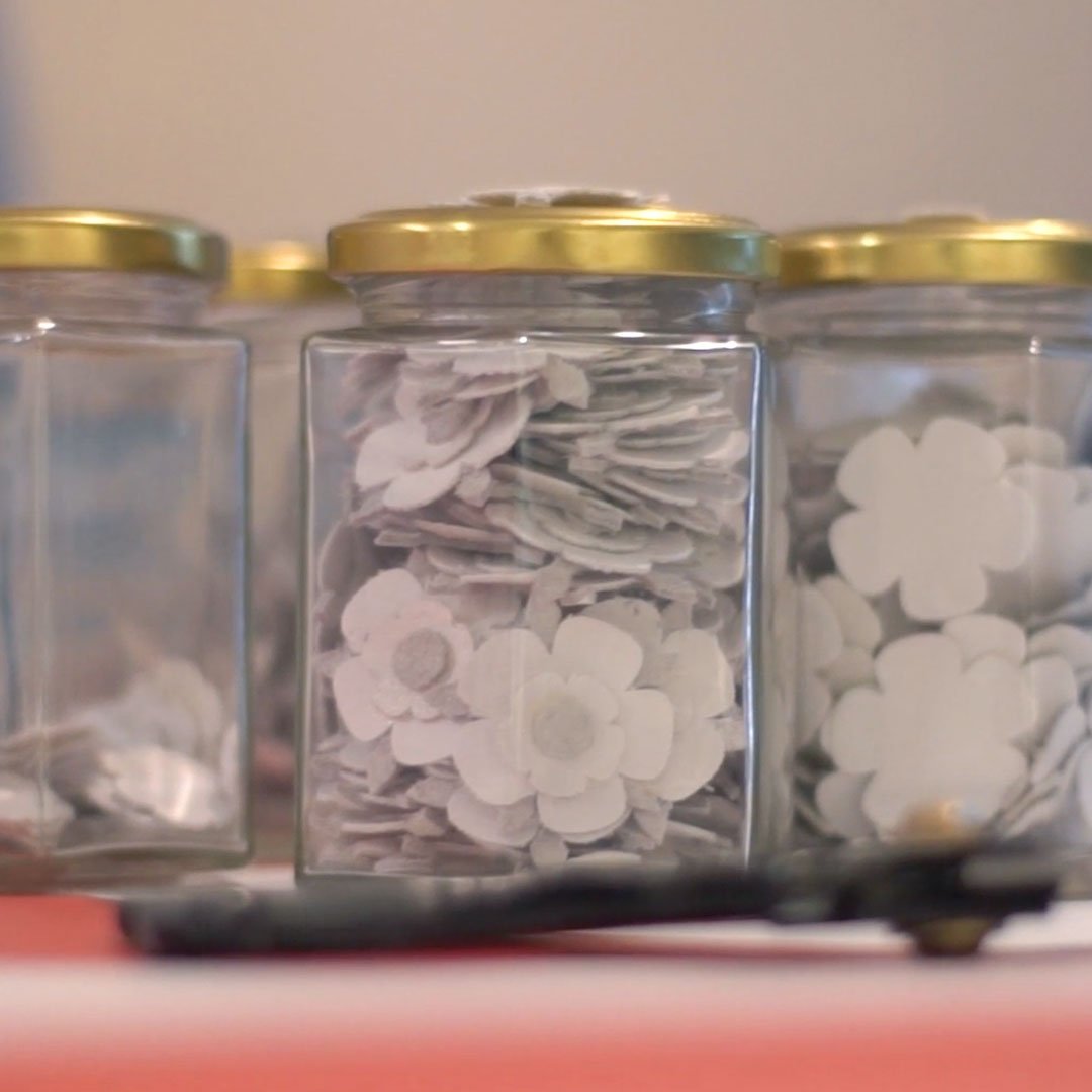 Roses ready to be added to custom sneakers